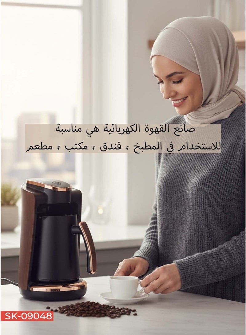 Sokany Turkish Coffee Maker SK-09048, Electric Coffee Pot 550W, Fast Brewing Turkish Coffee Machine, 250 ml Capacity for 3–5 Cups, One-Touch Control, Ideal for Home, Office & Hotel Use - Image 5